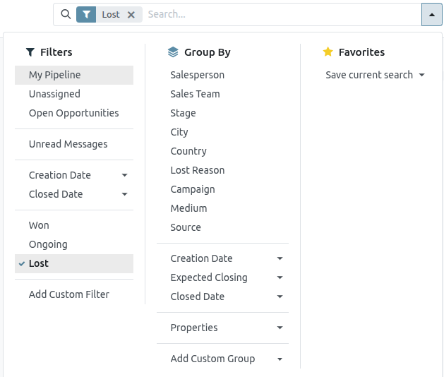 View lost opportunities