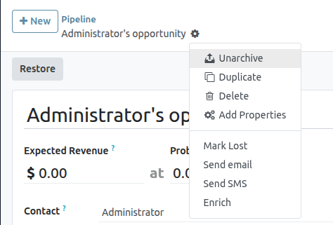 Restore multiple opportunities at once