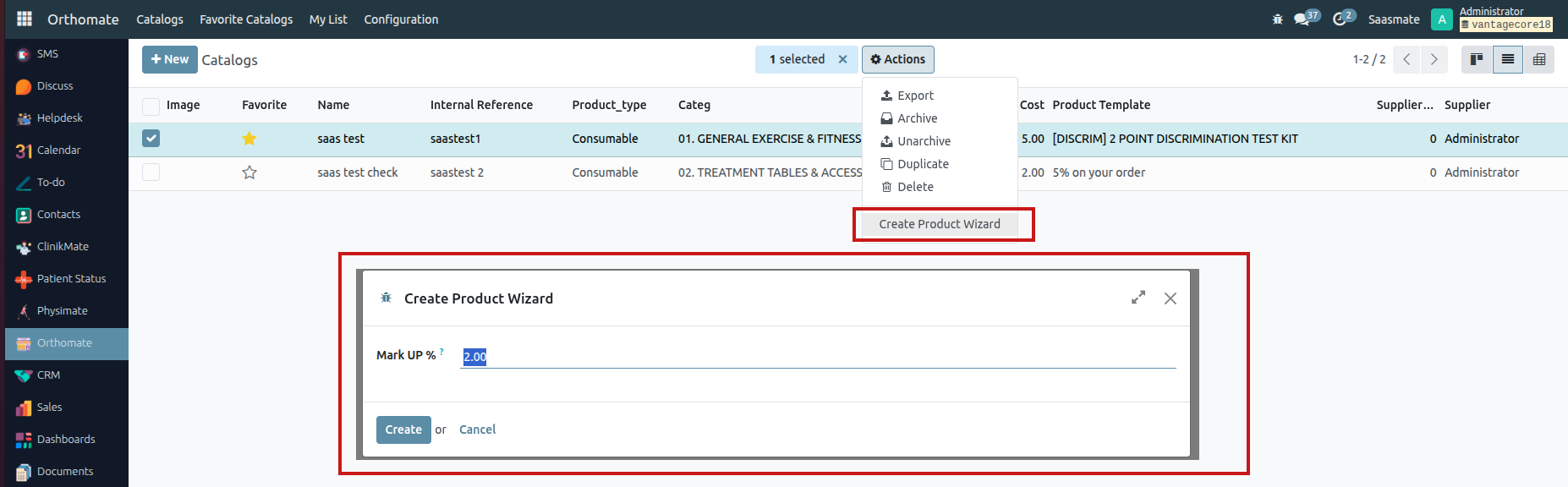Create Product Wizard