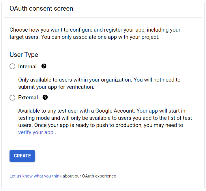 Choose Internal or External