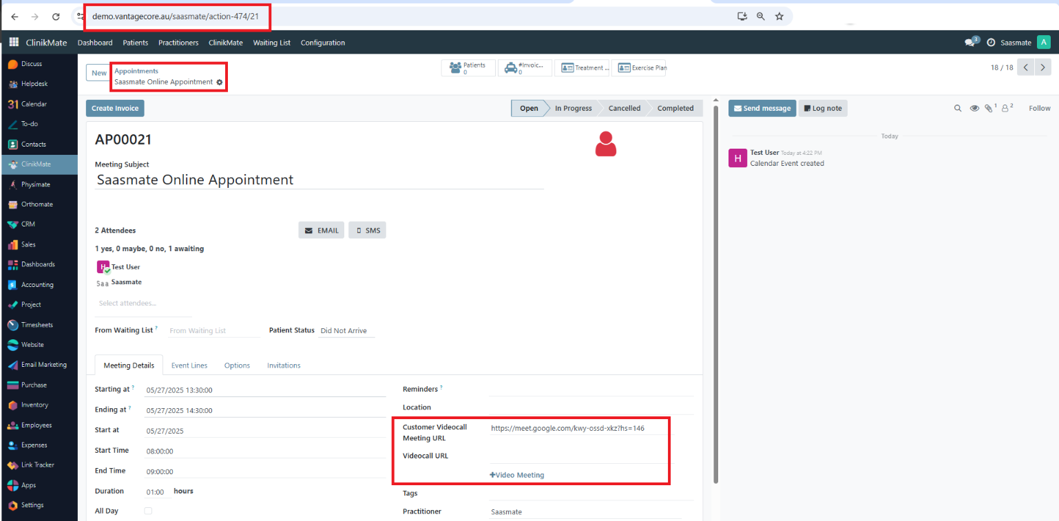 Generate Video Call URL